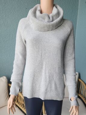 Market & Spruce Light Gray Cowl Neck Sweater